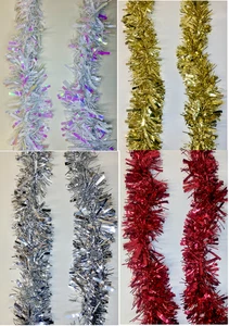 2M Chunky Tinsel Christmas Tree party Home Xmas Decoration Garland Choice of Col - Picture 1 of 24