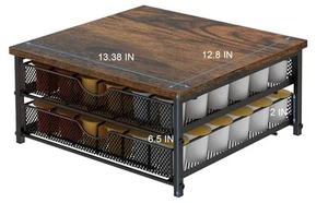 2-stufiger Kaffee Organizer für K Tasse, 72 Pods Schublade mit Schiebekörben in Schwarz - Bild 1 von 4