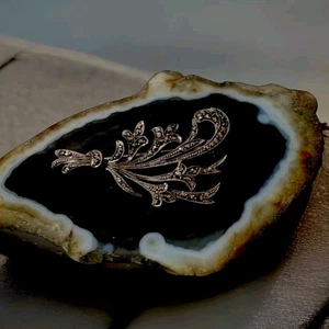 Vintage 950 Sterling Silber Markasiten Art Deco Brosche Anstecknadel Atemberaubende Qualität - Bild 1 von 9