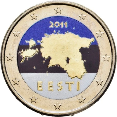 FITZ Estland Eesti Tallinn 2 Euro Farbmünze 2011 µFIM953 - Bild 1 von 2
