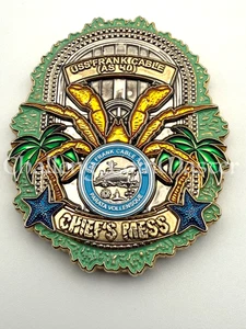 F89 USS Frank Cable AS 40 Chief Petty Officer Mess CPO Challenge Coin - Picture 1 of 2