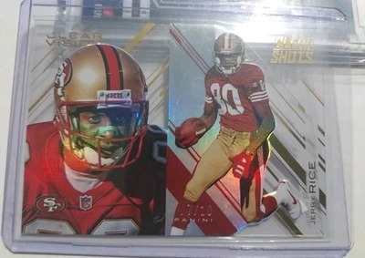 2015 Panini Clear Vision Clear Shots Gold #CS9 Jerry Rice /10 Case Hit Goat Ssp - Image 1 of 3