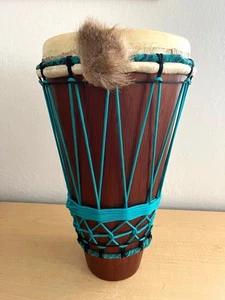 Tambor Ashiko - Cuerda afinada 18" de alto tambor de madera dura con cabeza de piel de cabra de 10" - Imagen 1 de 5
