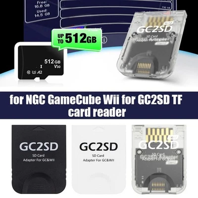 for NGC Game Cube Wii For GC2SD TF card reader memory adapter; card V8A5 - Image 1 of 4