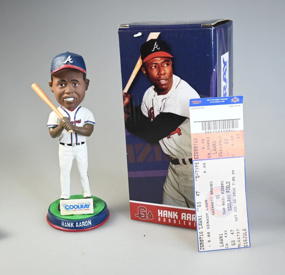 2016 Hank Aaron Gwinnett Atlanta Braves Bobblehead In Box New - Image 1 of 1
