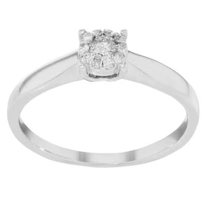 Damiani Illusion Diamond Engagement Ring 18k White Gold 0.17 Cttw Size 6.5 - Picture 1 of 8