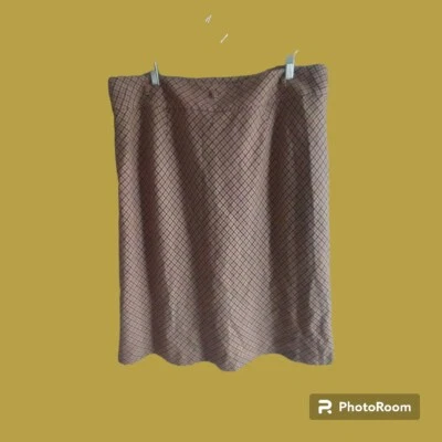 Talbots Vtg Women Plus Wool Skirt Size 18 Wool Blend Brown Orange Office Preppy - Image 1 of 4