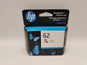 2025 HP 62 Tri-Color Original Ink Cartridge Genuine Sealed (Retail Box) - Picture 1 of 3