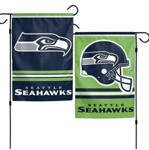 Seattle Seahawks 2 Sided 12X18 Double Garden Flag FREE SHIPPING USA MADE! Cover