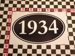 Pegatina Hecho en 1934 Año - Coche Clásico Vintage Retro Cumpleaños Fabricado Nacimiento - Imagen 1 de 1