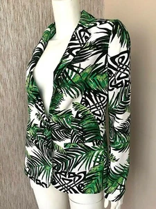 BiBA Chaqueta Americana Palma Hoja Estampado Talla 10 Venta Nuevo con Etiqueta - Imagen 1 de 8