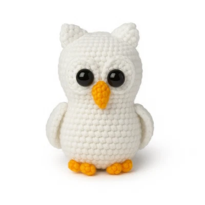 Little White Owl Crochet Soft Toy Gift for Baby Girl & Boy | Owl Stuffed Toy - Image 1 of 4