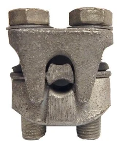 Ilsco DBA-1/0S Aluminum Two Bolt Connector with Spacer 1/0-2 Run 1/0-12 Tap Dual - Picture 1 of 4