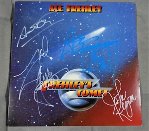 FREHLEYS COMET BAND SIGNED Swirl Vinyl AUTOGRAPH Vinyl Ace Frehley Anton Fig LP - Picture 1 of 11