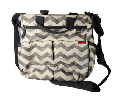 Skip Hop Baby Duo Chevron Gray Diaper Bag  - Image 1 of 4