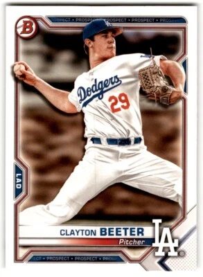 2021 Bowman Prospects Clayton Beeter #BP-16 Los Angeles Dodgers - Image 1 of 2