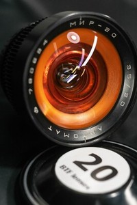 MIR 20 20MM 3.5 ANAMORPHIC BOKEH and FLARE Amber  Cine mod lens Canon EF Automat