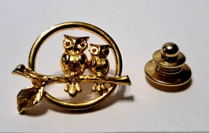 AVON OWLS Brooch - Fashion JEWELRY Pin - 1980 - Vintage - Picture 1 of 6
