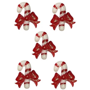 Glitter Candy Canes (5 pcs) - Shelly's Buttons - Christmas - Craft Scrap Sew - Picture 1 of 2