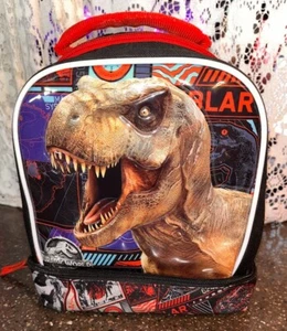 JURASSIC World Lunch Box Insulated Lunchbox Tote Bag T-Rex Dinosaur - Picture 1 of 5