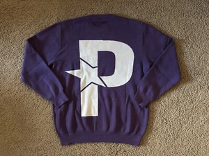 Taglia L - Maglione maglia grafica corretta logo stella P maglione girocollo viola nuovo - Foto 1 di 6