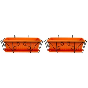 Hängen Blumentopf Halter Fenster Box Topf Halter Rack Metall Geländer Pflanzer - Bild 1 von 12