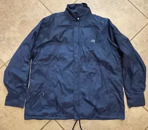 VINTAGE Mizuno Jacket Mens XXL Navy Blue Full Zip Nylon Vented Made In Japan - Picture 1 of 9