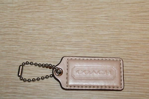 COACH Large Pearl Pink Metallic Leather Replacement Purse Handbag Hang Tag Charm - Picture 1 of 3