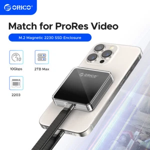 ORICO Magnetic 2230 M.2 NVMe SSD Enclosure 10Gbps for iPhone 15 Pro Max ProRes - Picture 1 of 6