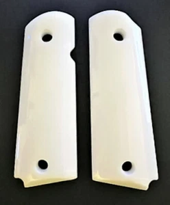 GRIPS 1911 FAUX IVORY SMOOTH FULL SIZE fits GOVT KIMBER SIG SPRINGFIELD COLT NEW - Picture 1 of 5