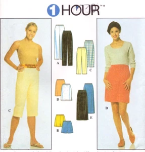 Simplicity 8740 Misses Pants/Shorts/Skirt- 1 HR Slim pants/shorts/skirt- XS-S-M - Picture 1 of 7