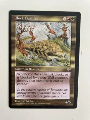  MTG MISPRINT MISCUT ERROR MIRAGE ROCK BASILISK NM MAGIC THE GATHERING CREATURE - Image 1 of 4