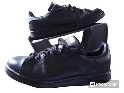 Adidas Stan Smith UK Size 5.5 | Black Leather Sport Trainer Sneaker School Shoe - Image 1 of 4