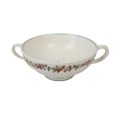Wedgwood Belmar Footed Soup Bowl with Handles 5 1/4" Edme Etruria England Vintag - Image 1 of 4