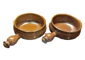 Set of 2 Ceramic Cheese, Dipping or Sauce Bowls with Handle 3 x 5 x 1" - Picture 1 of 5