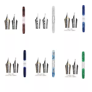 Pluma Estilográfica Acrílica Penbbs 469 Iridio Doble Plumillas Mediana M+Fina F Escritura #JP - Imagen 1 de 15