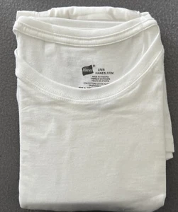 Paquete de 2 camisetas interiores Hanes para hombre L cuello redondo ajuste cómodo elásticas lo último - Imagen 1 de 3