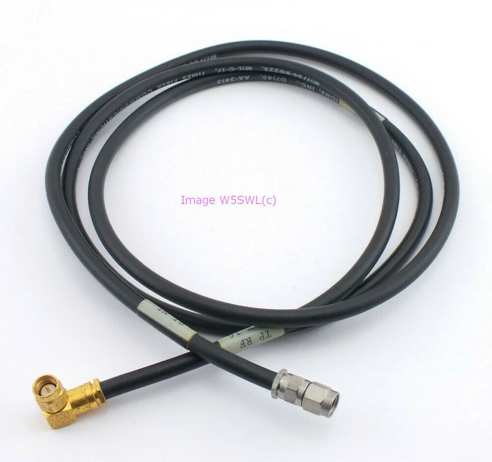 Times 4ft RG223 Mil Spec SMA Male to RA SMA Male Coax Jumper Patch Cable - Image 1 of 1