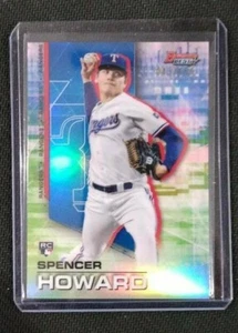 2021 Bowmans Best Spencer Howard Blue Refractor 043/199 Rookie RC Rangers - Picture 1 of 3