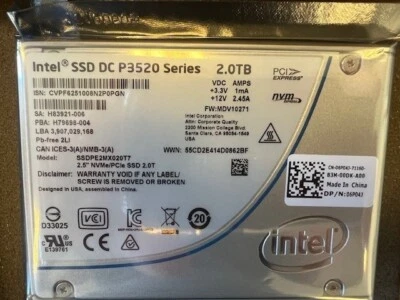 Intel DC P3520 Serien 2TB Solid State Drive SSDPE2MX020T7 6Gbs MLC 2.5" MDV10271 - Bild 1 von 4