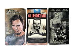 Lot of 3 Classic Movies VHS Marlon Brand, Fred Astaire, Broderick Crawford - Picture 1 of 9