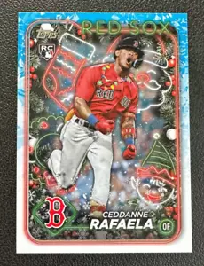 2024 Topps Holiday Ceddanne Rafaela #H121 ROOKIE RC Lights Necklace SP - Bild 1 von 2