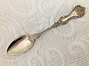 Antique Sterling WHITING Pompadour 1898 Fruit Citrus Teaspoon Mono ORNATE FANCY! - Picture 1 of 8