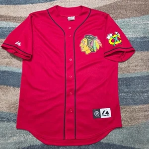 Camiseta Majestic Chicago Blackhawks Para Hombre Roja Mediana NHL Hecha en EE. UU. - Imagen 1 de 11