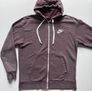 NIKE Full Zip Hoodie Jacket Mens Large Heathered Maroon Activewear Casual - Picture 1 of 16