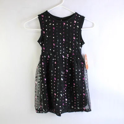 Nuevo con etiquetas Vestido Wonder Nation Negro Sin Mangas Lentejuelas Dispersas Para Niña XS 4-5 Foto 1 de 4
