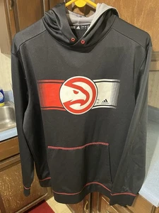Adidas Atlanta Hawks Hoodie Size L Black/Red - Picture 1 of 3