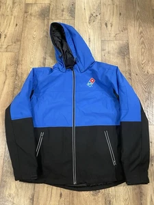 Domino's Pizza Gear Jacket Men XL Employee Uniform Hooded Blue/Black Insulated - Picture 1 of 6