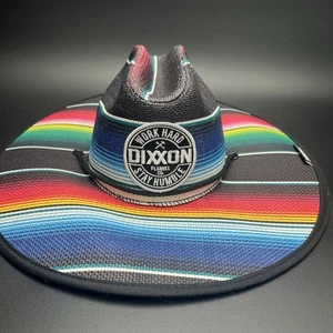 Dixxon Flannel Straw Sun Hat Black Red Blue Colorful - Picture 1 of 9
