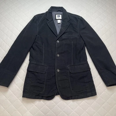 Vintage GAP Blazer Mens Small Black Cotton 3-Button Patch Pockets Sport Coat 00s - Image 1 of 4